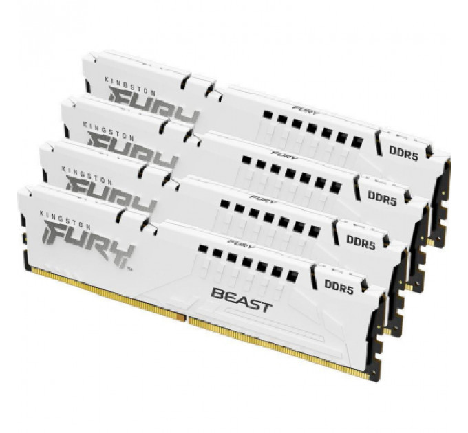Модуль пам'яті для комп'ютера DDR5 128GB (4x32GB) 5600 MHz FURY Beast White Kingston Fury (ex.HyperX) (KF556C40BWK4-128)