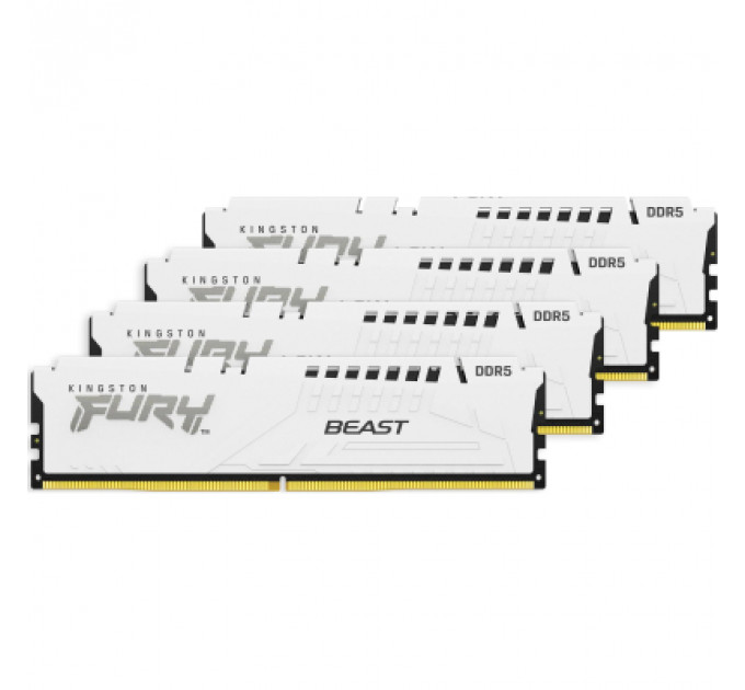 Модуль пам'яті для комп'ютера DDR5 128GB (4x32GB) 5600 MHz FURY Beast White Kingston Fury (ex.HyperX) (KF556C40BWK4-128)