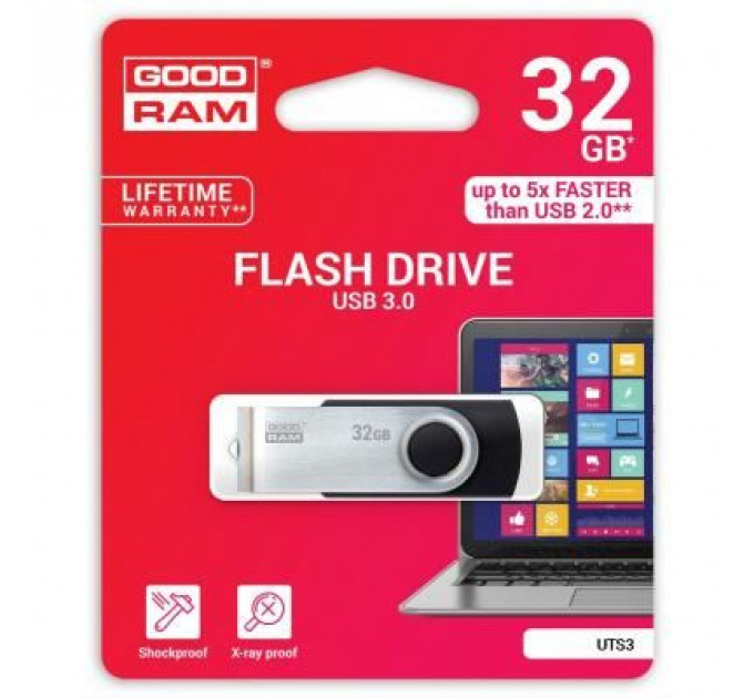USB флеш накопичувач Goodram 32GB UTS3 Twister Black USB 3.0 (UTS3-0320K0R11)