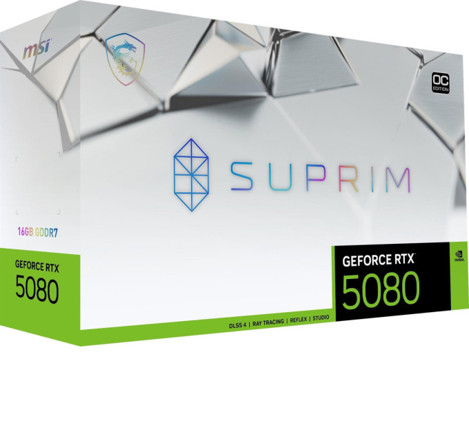 MSI Відеокарта GF RTX 5080 16GB GDDR7 Suprim SOC MSI (GeForce RTX 5080 16G SUPRIM SOC)