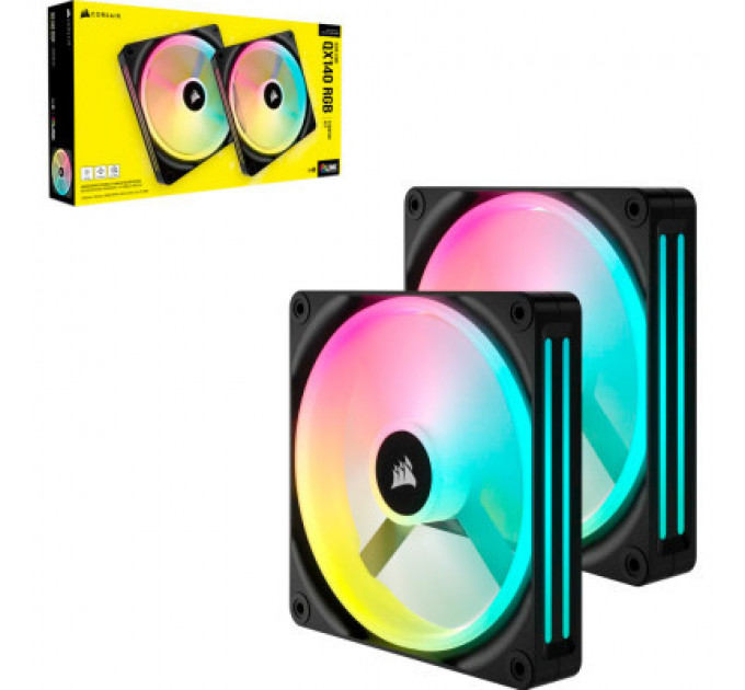 Кулер до корпусу Corsair iCUE Link QX140 RGB PWM PC Fans Starter Kit with iCUE LINK System Hub (CO-9051004-WW)