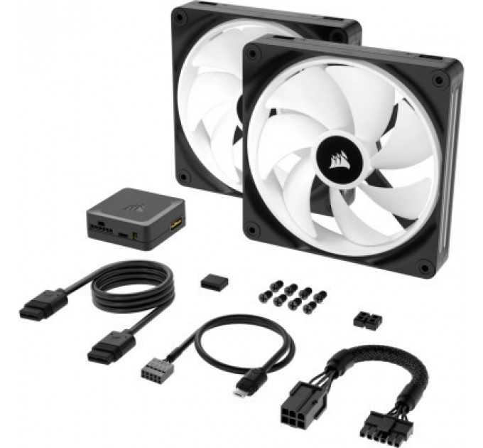 Кулер до корпусу Corsair iCUE Link QX140 RGB PWM PC Fans Starter Kit with iCUE LINK System Hub (CO-9051004-WW)