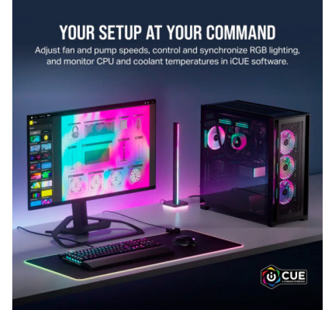 Кулер до корпусу Corsair iCUE Link QX140 RGB PWM PC Fans Starter Kit with iCUE LINK System Hub (CO-9051004-WW)