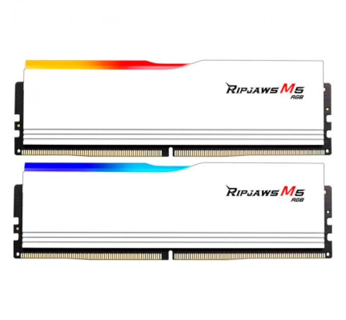 G.Skill Модуль пам'яті для комп'ютера DDR5 32GB (2x16GB) 6400 MHz Ripjaws M5 RGB Matte White G.Skill (F5-6400J3239G16GX2-RM5RW)