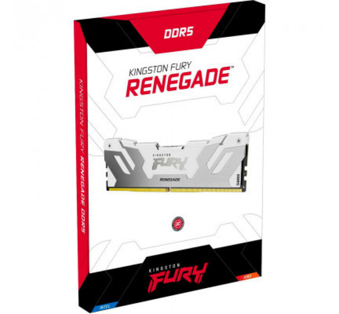 Модуль пам'яті для комп'ютера DDR5 16GB 6800 MHz Renegade White XMP Kingston Fury (ex.HyperX) (KF568C36RW-16)