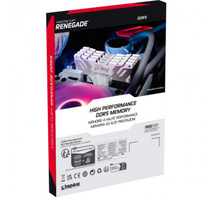 Модуль пам'яті для комп'ютера DDR5 16GB 6800 MHz Renegade White XMP Kingston Fury (ex.HyperX) (KF568C36RW-16)