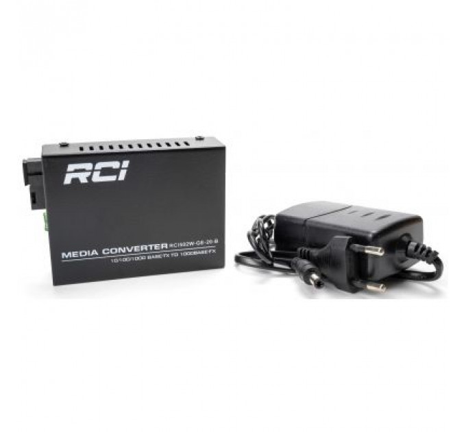 Медіаконвертер RCI 1G, 20km, SC, RJ45, Tx 1550nm standart size metal case (RCI502W-GE-20-B)