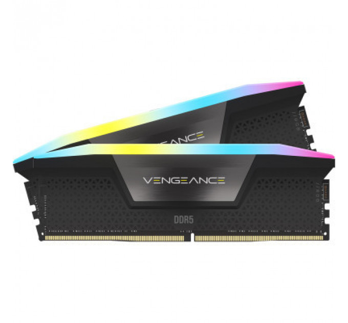 Модуль пам'яті для комп'ютера DDR5 48GB (2x24GB) 5200 MHz Vengeance RGB Black Corsair (CMH48GX5M2B5200C38)