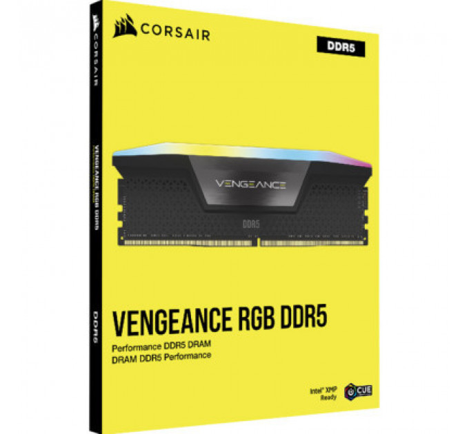 Модуль пам'яті для комп'ютера DDR5 48GB (2x24GB) 5200 MHz Vengeance RGB Black Corsair (CMH48GX5M2B5200C38)