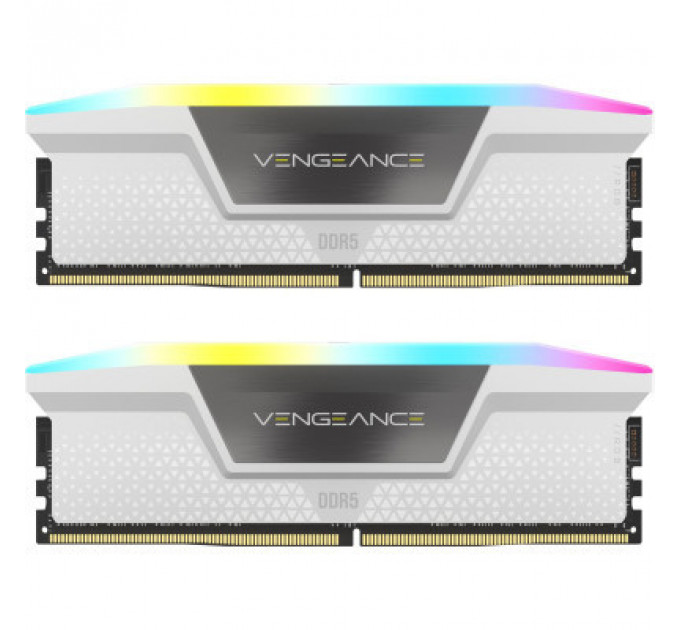 Модуль пам'яті для комп'ютера DDR5 32GB (2x16GB) 6000 MHz Vengeance RGB White Corsair (CMH32GX5M2E6000C36W)