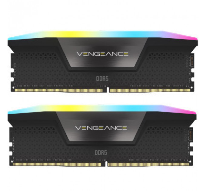 Модуль пам'яті для комп'ютера DDR5 32GB (2x16GB) 6000 MHz Vengeance RGB Black Corsair (CMH32GX5M2E6000C36)