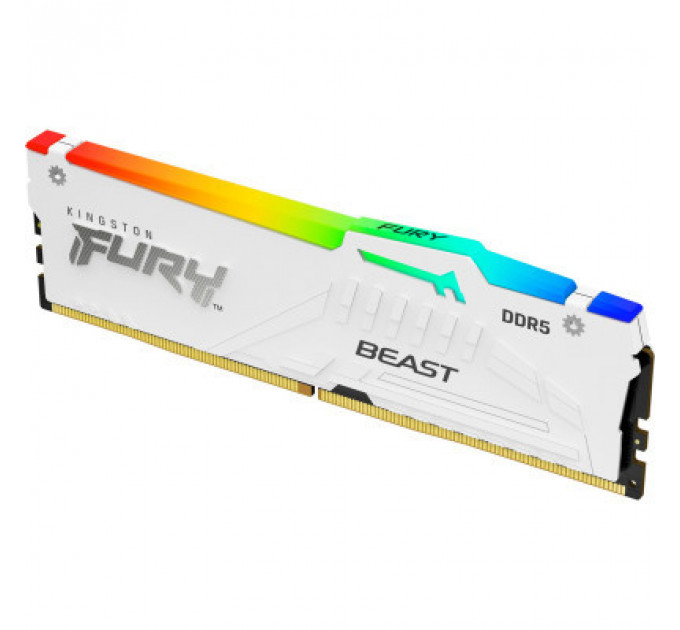 Модуль пам'яті для комп'ютера DDR5 16GB 5200 MHz Beast RGB EXPO White Kingston Fury (ex.HyperX) (KF552C36BWEA-16)
