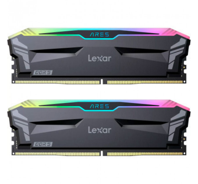 Модуль пам'яті для комп'ютера DDR5 32GB (2x16GB) 6400 MHz Ares RGB Black Lexar (LD5EU016G-R6400GDLA)