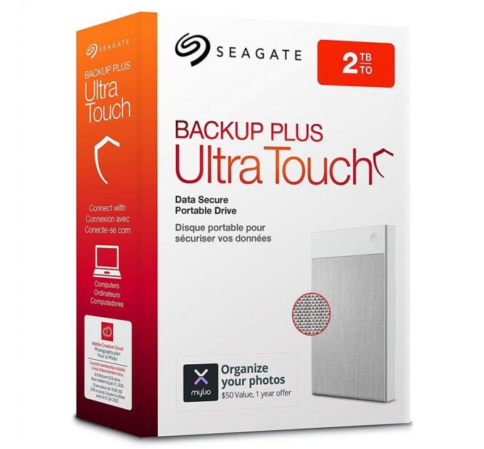 Зовнішній жорсткий диск 2.5" USB 2.0TB Seagate Backup Plus Ultra Touch White (STHH2000402)