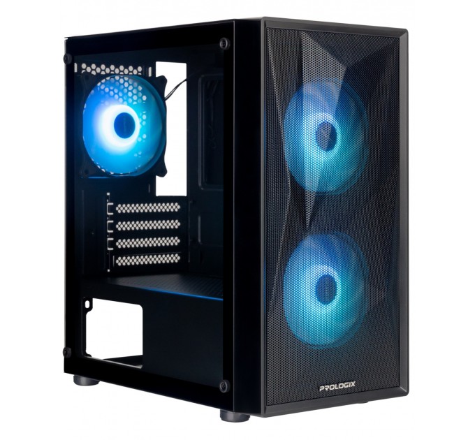 Prologix Корпус Prologix E102 Tempered Glass&Mesh Black