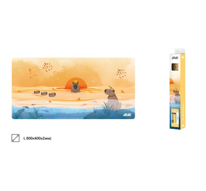 2E Ігрова поверхня 2E Capybarra L Yellow (2E-PAD-L-CAPY-YELLOW)