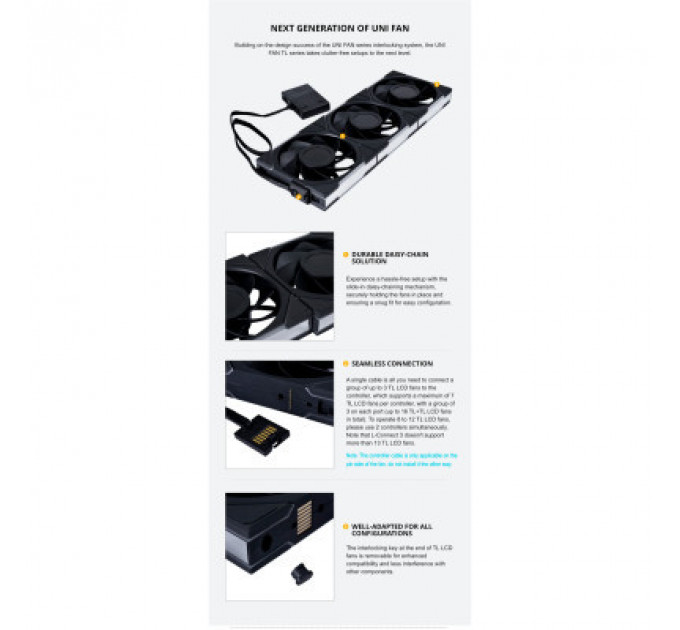 Кулер до корпусу Lian Li TL LCD 120-1, Black Cooler (G99.12TLLCD1B.00)