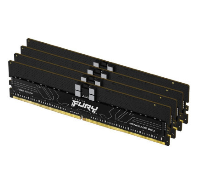 Kingston Модуль пам'яті для сервера Kingston 128GB 6000MT/s DDR5 ECC Reg CL32 DIMM (Kit of 4) FURY Renegade Pro EXPO (KF560R32RBEK4-128)