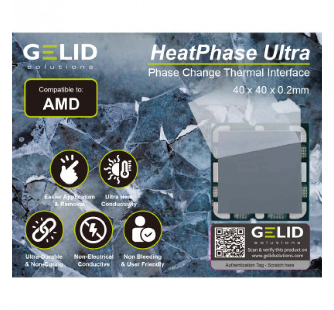 Термопрокладка Gelid Solutions HeatPhase Ultra for AMD CPU (PH-GC-01-A)
