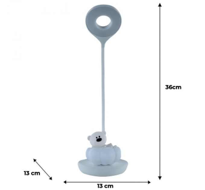 Kite Настільна лампа Kite Cloudy Bear LED з акумулятором, біла (K24-493-2-1)