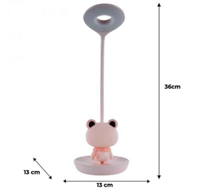 Kite Настільна лампа Kite Froggy LED з акумулятором, рожева (K24-492-3-2)
