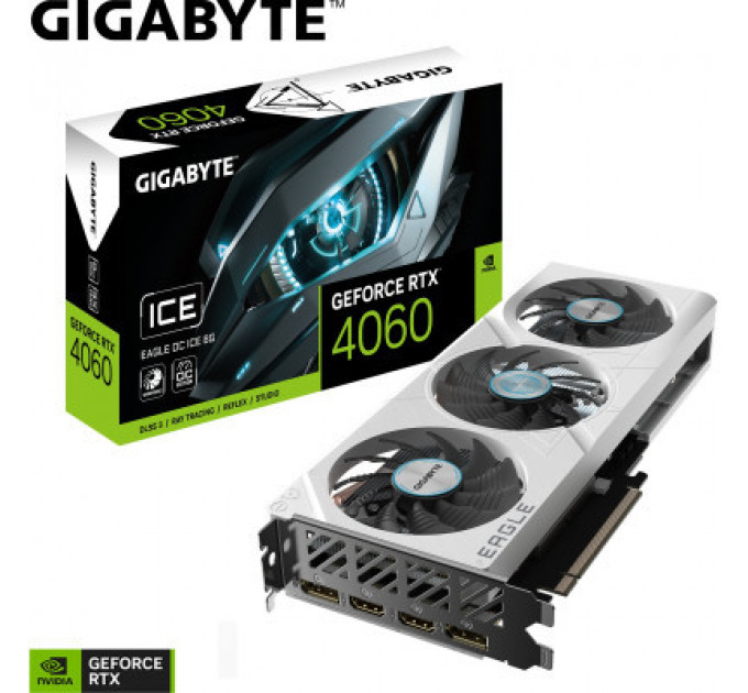 Відеокарта GIGABYTE GeForce RTX4060 8Gb EAGLE OC ICE (GV-N4060EAGLEOC ICE-8GD)