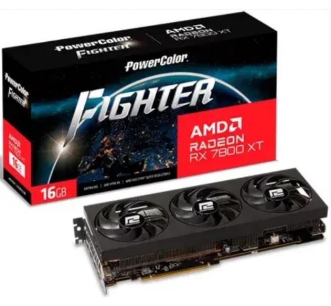 PowerColor Відеокарта AMD Radeon RX 7800 XT 16GB GDDR6 Fighter PowerColor (RX 7800 XT 16G-F/OC)