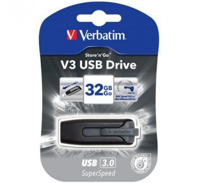 USB флеш накопичувач Verbatim 32GB Store 'n' Go Grey USB 3.0 (49173)