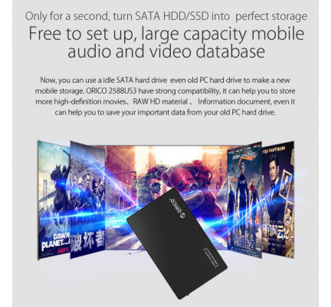 Кишеня зовнішня Orico HDD 2588US3-V1-BK-BP (HC380374)