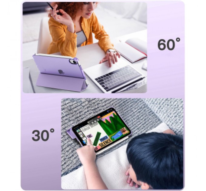 Чохол до планшета BeCover Tri Fold Hard BeCover Apple iPad Mini 7 2024 Purple (712455)