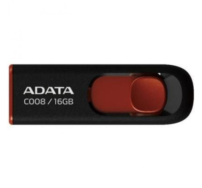 USB флеш накопичувач ADATA 16Gb C008 Black/Red USB 2.0 (AC008-16G-RKD)