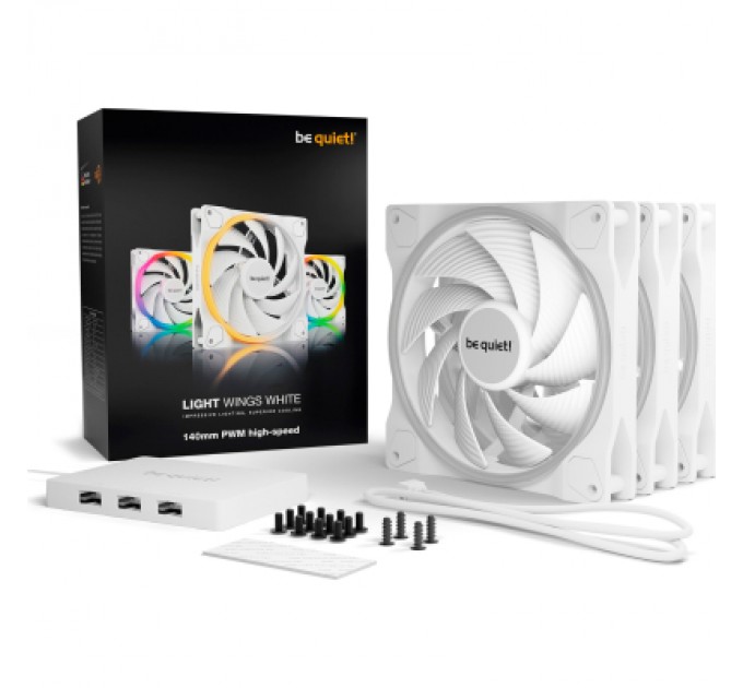 Be quiet! Кулер до корпусу Be quiet! Light Wings White 140mm PWM high-speed (BL103)