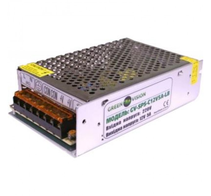 Блок живлення для систем відеоспостереження Greenvision GV-SPS-C 12V5A-LS (3448)