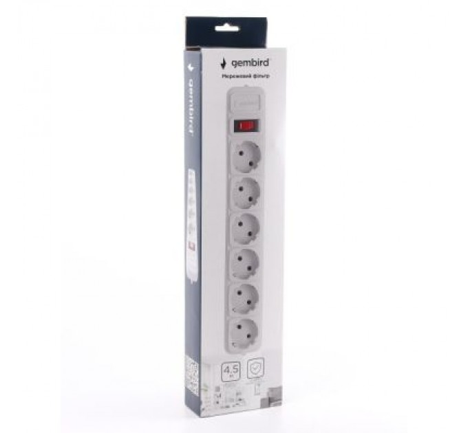 Gembird Мережевий фільтр живлення SPG6-B-15 Gembird (SPG6-G-15G)