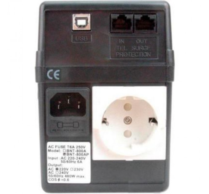 Powercom Пристрій безперебійного живлення BNT-800AP Schuko Powercom