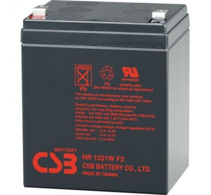 Батарея до ДБЖ 12В 5 Ач CSB (HR1221W F2)
