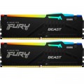Kingston Fury (ex.HyperX) Модуль пам'яті для комп'ютера DDR5 16GB (2x8GB) 6000 MHz FURY Beast RGB Kingston Fury (ex.HyperX) (KF560C36BBEAK2-16)