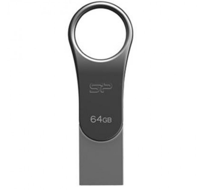 Silicon Power USB флеш накопичувач Silicon Power 64GB Mobile C80 Silver USB 3.2 (SP064GBUC3C80V1S)