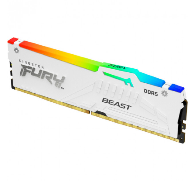 Модуль пам'яті для комп'ютера DDR5 16GB 6000 MHz Beast White RGB Kingston Fury (ex.HyperX) (KF560C30BWA-16)