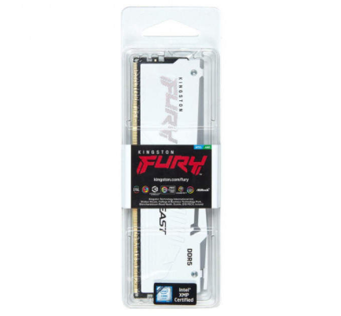 Модуль пам'яті для комп'ютера DDR5 16GB 6000 MHz Beast White RGB Kingston Fury (ex.HyperX) (KF560C30BWA-16)