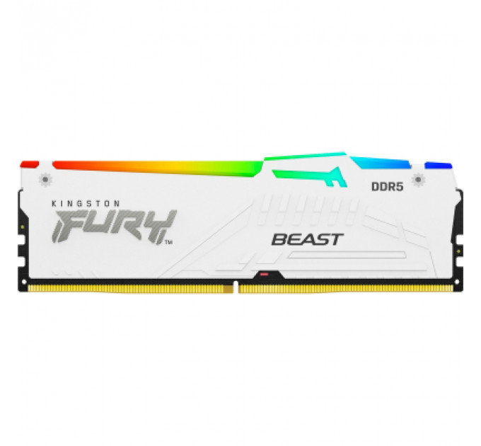 Модуль пам'яті для комп'ютера DDR5 16GB 6000 MHz Beast White RGB Kingston Fury (ex.HyperX) (KF560C30BWA-16)