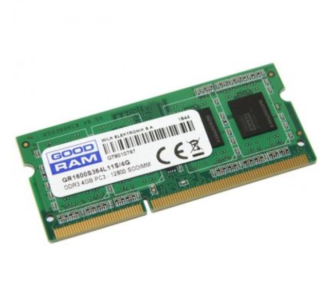 Goodram Модуль пам'яті для ноутбука SoDIMM DDR3 4GB 1600 MHz Goodram (GR1600S364L11S/4G)