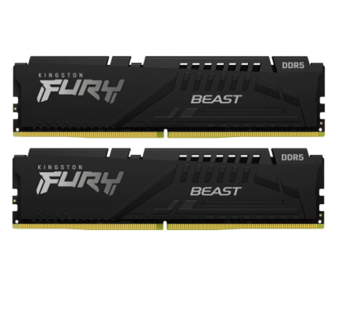 Модуль пам'яті для комп'ютера DDR5 64GB (2x32GB) 6000 MHz Beast Black EXPO Kingston Fury (ex.HyperX) (KF560C30BBEK2-64)