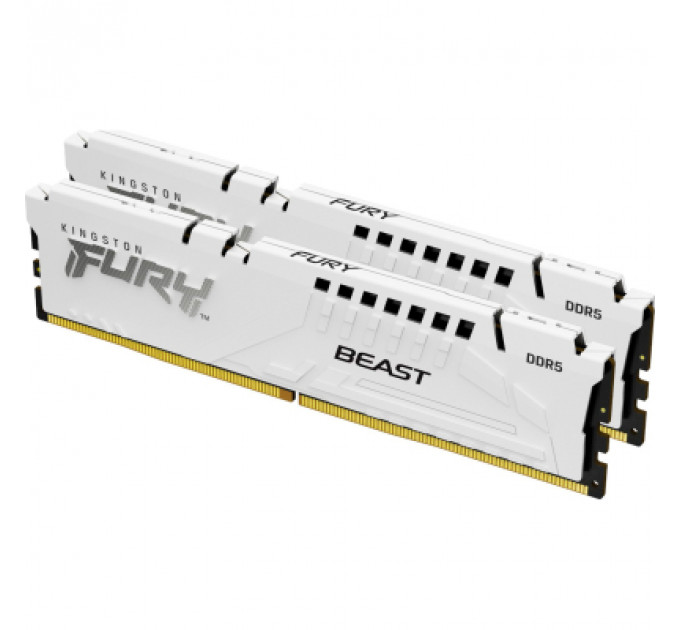 Модуль пам'яті для комп'ютера DDR5 64GB (2x32GB) 6400 MHz Beast White XMP Kingston Fury (ex.HyperX) (KF564C32BWK2-64)