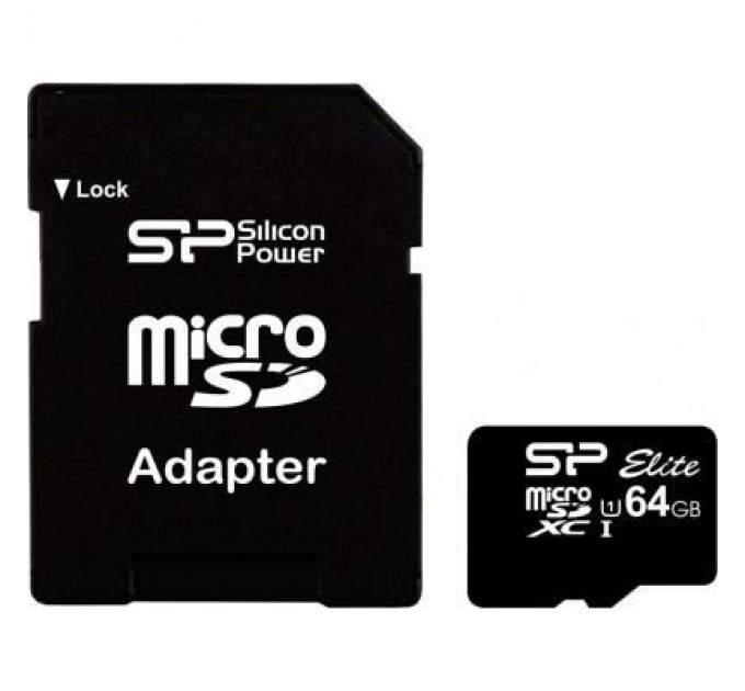 Silicon Power Карта пам'яті Silicon Power 64GB microSDXC Class 10 UHS-ISDR (SP064GBSTXBU1V10SP)