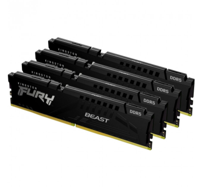 Модуль пам'яті для комп'ютера DDR5 128GB (4x32GB) 5600 MHz Beast Black XMP Kingston Fury (ex.HyperX) (KF556C40BBK4-128)