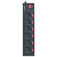 Мережевий фільтр живлення REAL-EL RS-6 EXTRA 1.8m, black (EL122300001)