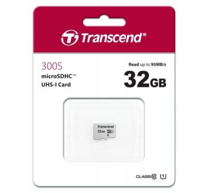 Transcend Карта пам'яті Transcend 32GB microSDHC class 10 UHS-I U1 (TS32GUSD300S)