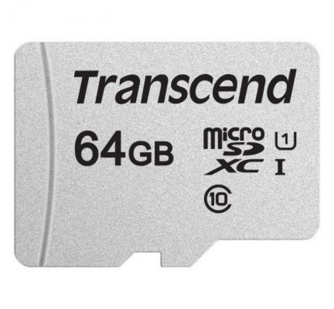 Transcend Карта пам'яті Transcend 64GB microSDXC class 10 UHS-I U1 (TS64GUSD300S)