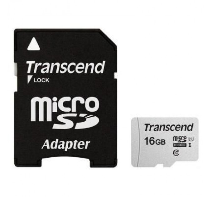 Transcend Карта пам'яті Transcend 16GB microSDHC class 10 UHS-I U1 (TS16GUSD300S-A)